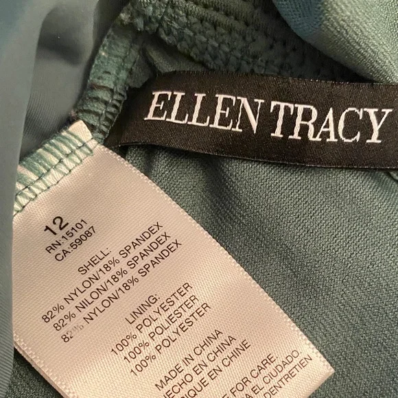 Ellen Tracy Teal One-Piece Swimsuit - Picture 2 of 3